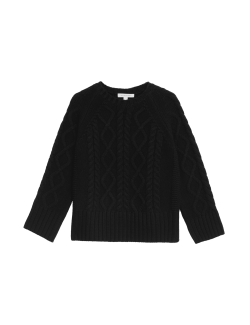 Merino Wool With Cashmere Cable Knit Jumper