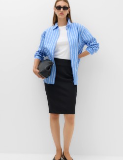 Jersey Knee Length Pencil Skirt