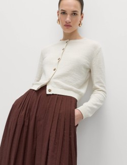 Propínací zkrácený kardigan s vysokým podílem bavlny