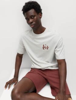 Pure Cotton Cactus Embroidery Pyjama Set
