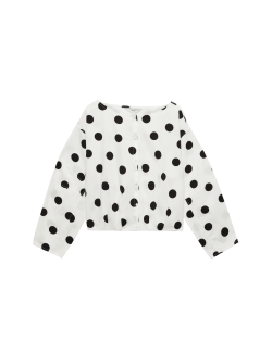 Pure Cotton Polka Dot Barrel Sleeve Blouse