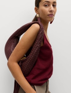 Cotton Blend Textured Scoop Neck Knitted Vest