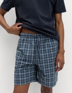 Pure Cotton Henley Checked Pyjama Set
