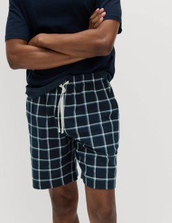 Pure Cotton Woven Checked Pyjama Shorts