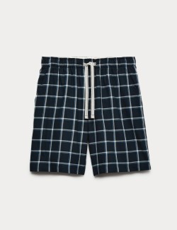 Pure Cotton Woven Checked Pyjama Shorts