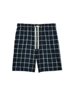 Pure Cotton Woven Checked Pyjama Shorts