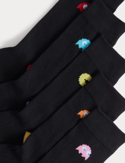 5 Pack Pac-Man™ Cotton Rich Socks