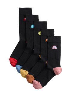 5 Pack Pac-Man™ Cotton Rich Socks