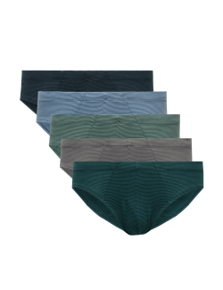 5 Pack StayNew™ Pure Cotton Striped Slips
