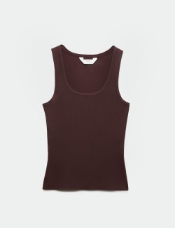 Cotton Rich Ribbed Pyjama Vest Top