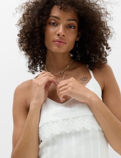 Pure Cotton Jacquard Midi Slip Dress