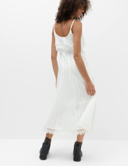 Pure Cotton Jacquard Midi Slip Dress