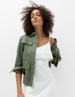 Pure Cotton Jacquard Midi Slip Dress