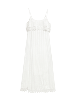 Pure Cotton Jacquard Midi Slip Dress