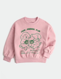 Mikina s motivem Cafe Friends, s vysokým podílem bavlny (2–8 let)