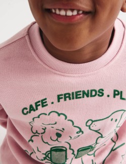 Mikina s motivem Cafe Friends, s vysokým podílem bavlny (2–8 let)