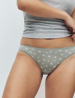 Krajkové bikiny kalhotky z bavlny Lycra™ s potiskem, 5 ks