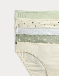Krajkové bikiny kalhotky z bavlny Lycra™ s potiskem, 5 ks