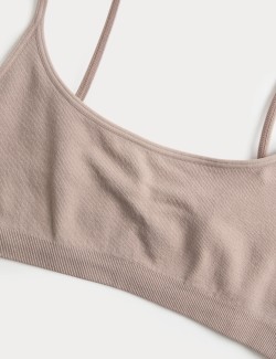 3 Pack Seamless Non Wired Micro Crop Tops