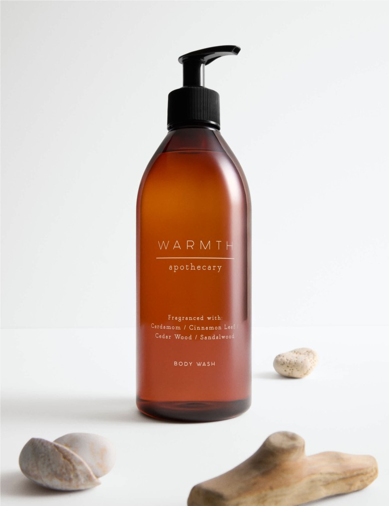 Sprchový gel Warmth s vůní kardamomu, skořicových listů, cedrového a santalového dřeva z kolekce Apothecary, 470 ml