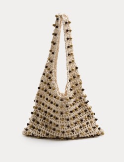 Taška přes rameno s korálky Macrame