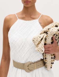 Taška přes rameno s korálky Macrame