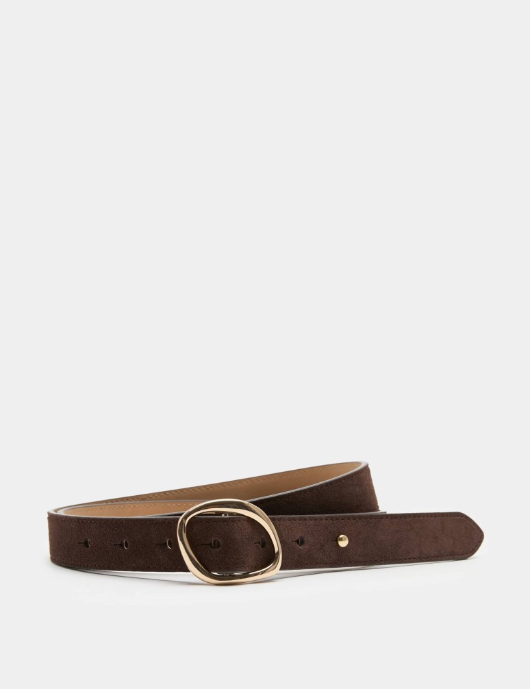 Suede Feature Buckle Jeans Belt