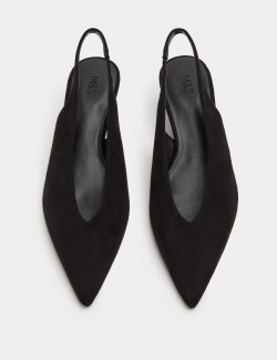 Kitten Heel Pointed Slingback Shoes