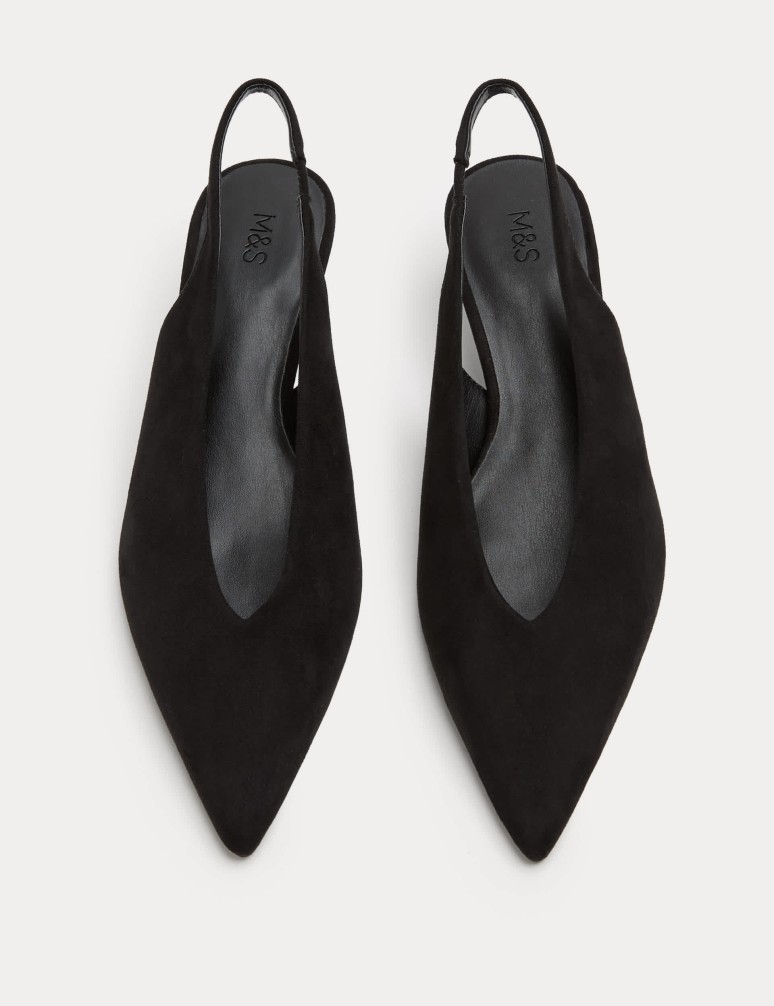 Kitten Heel Pointed Slingback Shoes