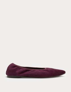 Suede Flat Pointed Toe Ballet Pumps