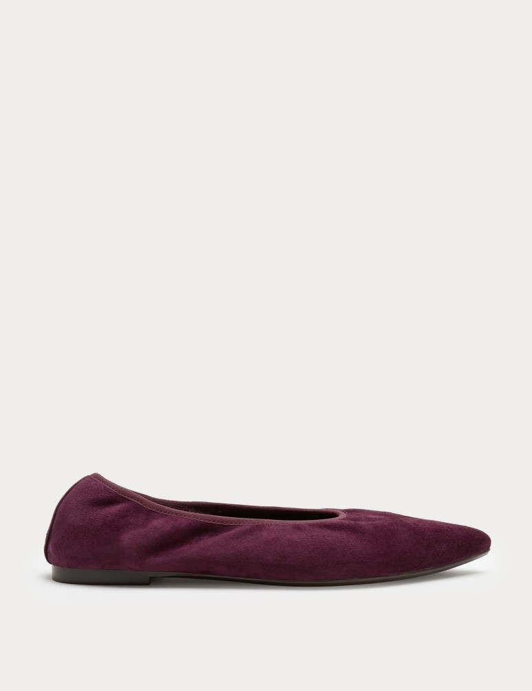 Suede Flat Pointed Toe Ballet Pumps