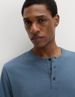 Pure Cotton Henley Checked Pyjama Set
