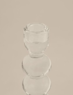 Tall Glass Bobble Dinner Candle Holder