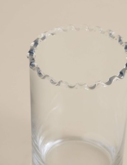 Small Cylinder Frill Top Glass Vase