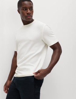 Relaxed Fit Cotton Blend Textured T-Shirt