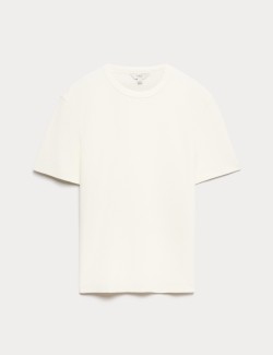 Relaxed Fit Cotton Blend Textured T-Shirt