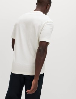 Relaxed Fit Cotton Blend Textured T-Shirt