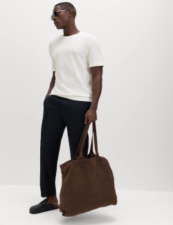 Relaxed Fit Cotton Blend Textured T-Shirt