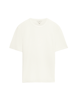Relaxed Fit Cotton Blend Textured T-Shirt