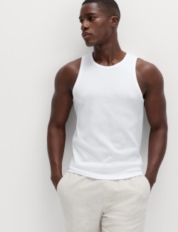 Cotton Rich Ribbed Vest