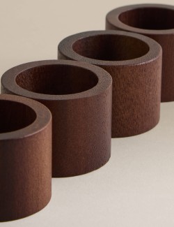 4 Pack Acacia Wood Napkin Rings