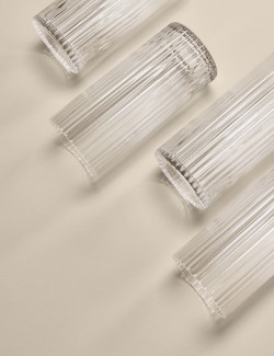 Set of 4 Celine Ribbed Hi Ball Glasses