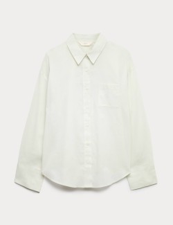 Pure Cotton Striped Collared Pyjama Shirt