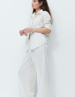 Pure Cotton Striped Collared Pyjama Shirt