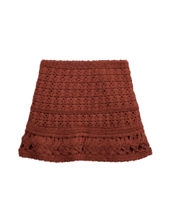 Crochet-Style Mini Knitted Skirt
