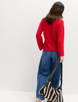 Cotton Blend V-Neck Slim Fit Jumper
