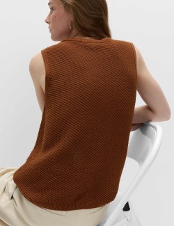 Cotton Rich Slim Fit Knitted Top