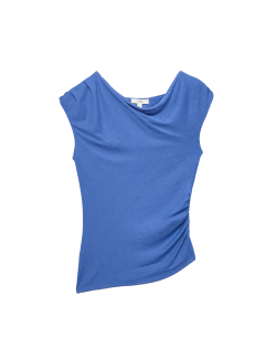 Asymmetric Mesh Drape Top