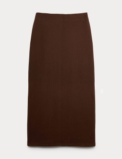 Cotton Blend Cosy Midi Pencil Skirt