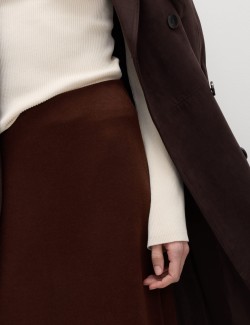 Cotton Blend Cosy Midi Pencil Skirt